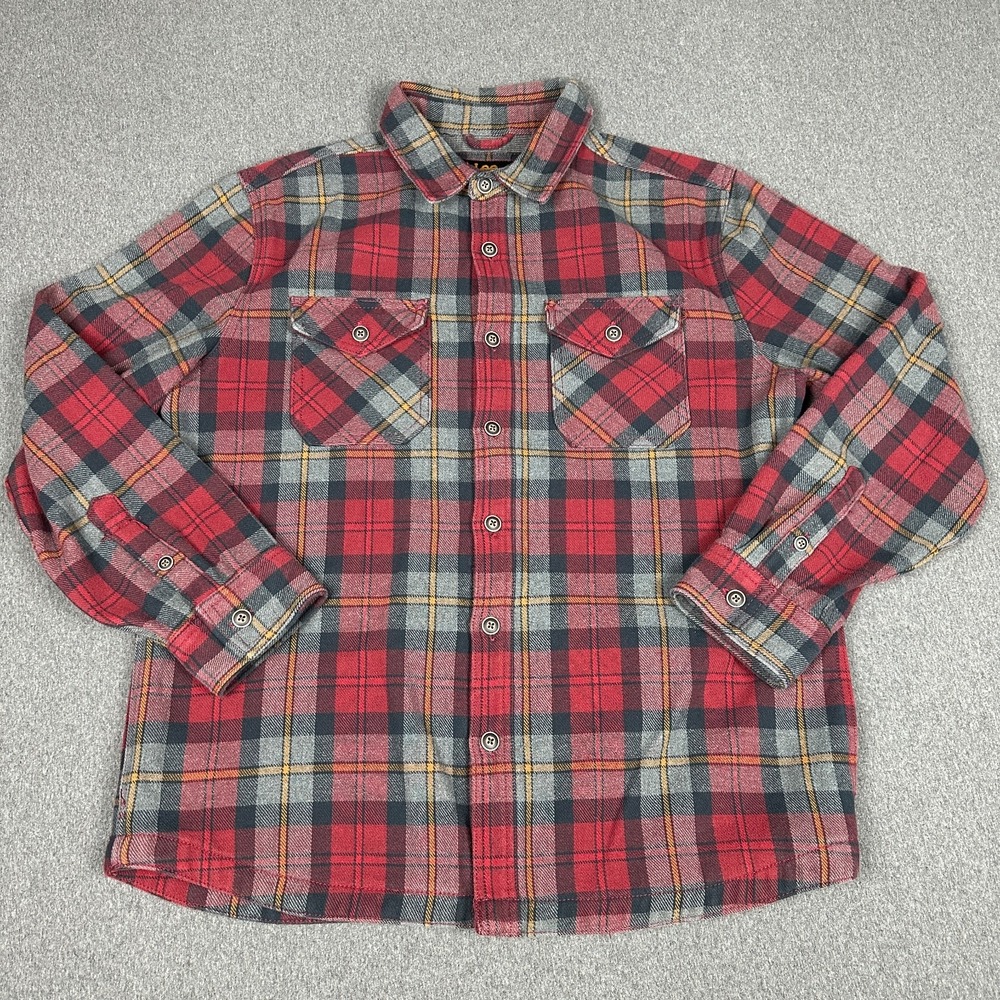 Lee Flannel Shirt Mens L Red Plaid Lined Button Up Regular Fit Heavy